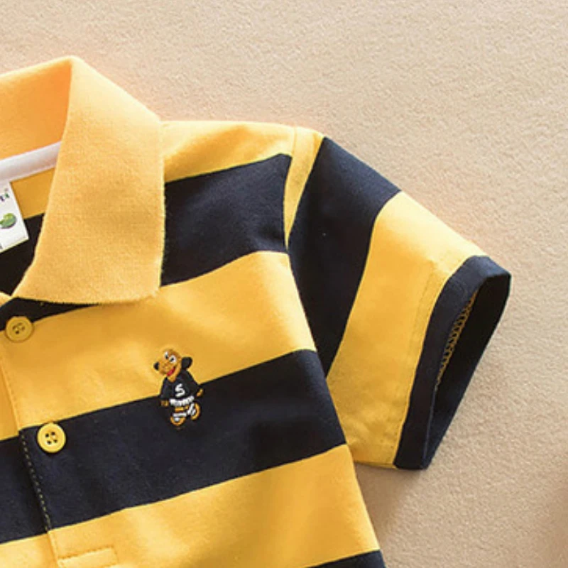 

Designer Brand Kids Luxury Polo Shirt Teenage Boys Girls Clothes Kids Striped Polo Shirt Outfits Size1-15 Years Old Boys