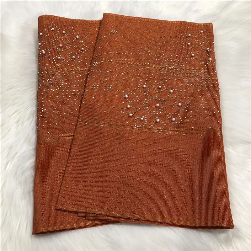 Африканский gele головной убор aso oke головной убор с бисером нигерийские Стразы gele головной убор мода для вечерние 2 шт./лот-AH30 - Цвет: 35
