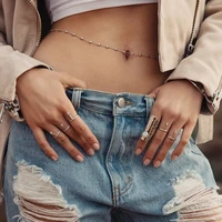 trendy sexy double layer multi layer belly chain fashion bikini waist link necklaces body jewelry for women accesspries new gift