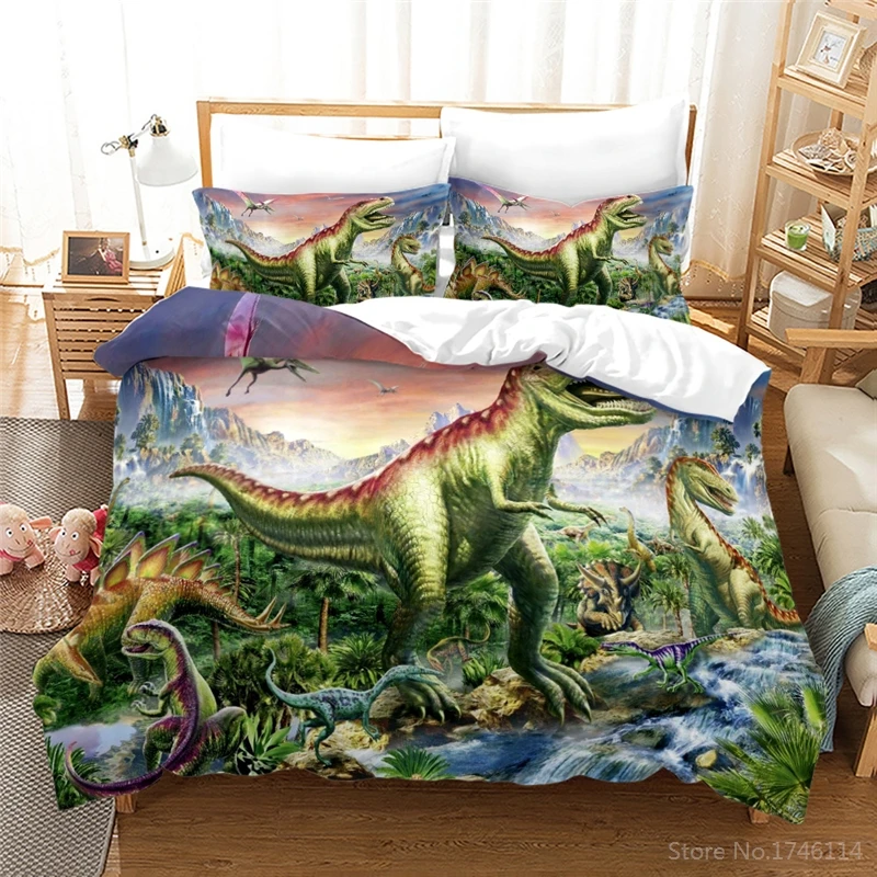 Комплект объемной детской одежды с пододеяльником в стиле Юрского периода