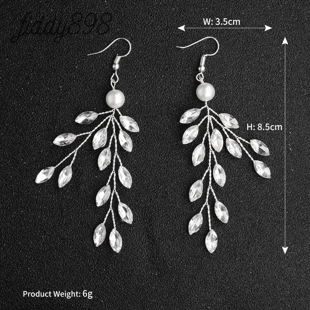 Простой стиль стразы висячие серьги модное ювелирное изделие для невесты женщин