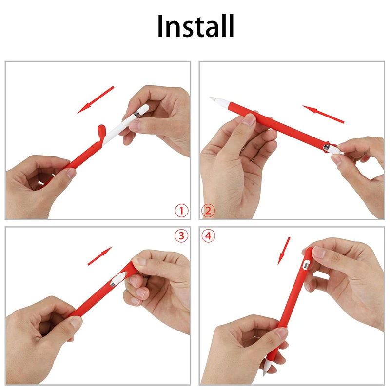 Силиконовый чехол 4 в 1 для Apple карандаш стилус ручка держателя Карманный