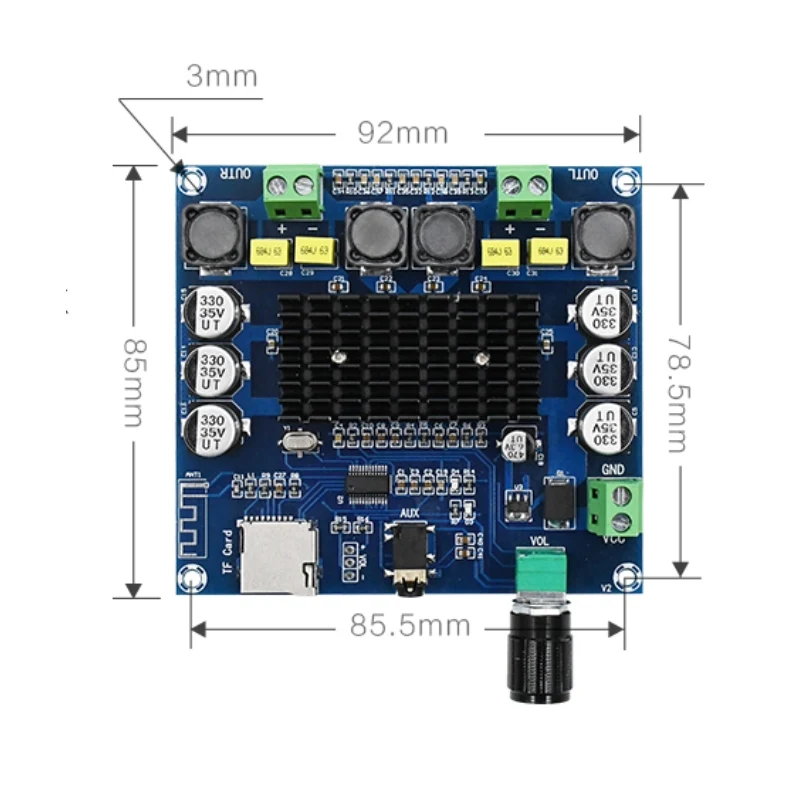2*50 Вт TPA3116 Bluetooth 4 1 цифровой аудио усилитель доска двухканальный Класс D стерео Aux TF