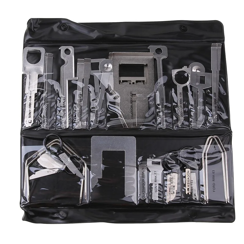 

NEW-38Pcs/Set Vehicle Car Stereo Radio Release Removal Tools Key Kit with Bag Kenwood Tool Fit for Benz Ford Audi