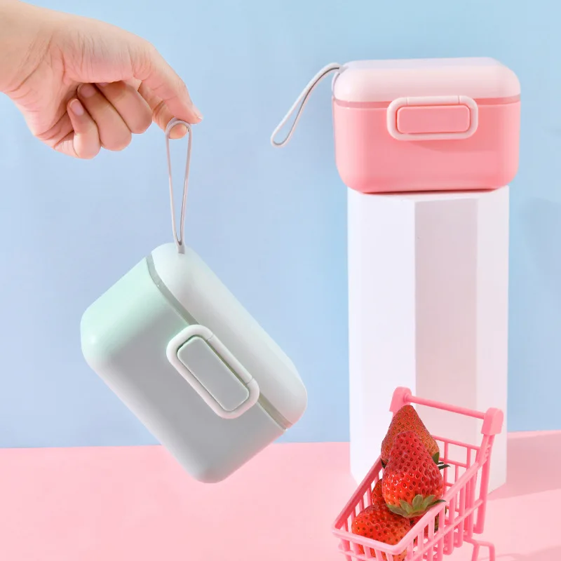 

New Portable Rope Airtight Baby Milk Powder Food Storage Jar Rice Flour Box Spoon Cereal Infant Children Toddle Snacks Container