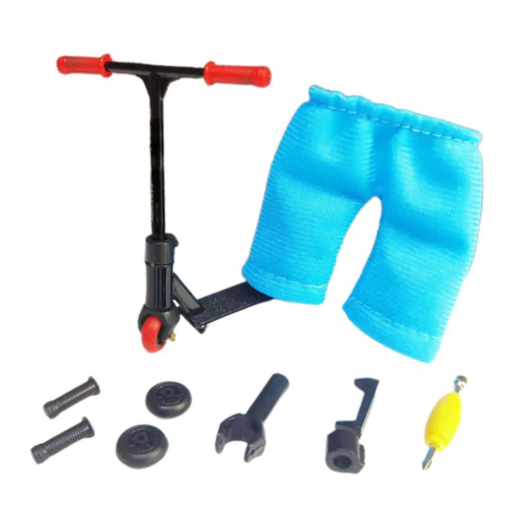 Finger Scooter Skateboard Shoe Accessories Set Two Wheel Skate Clothes Fingerboard Bikes Fingertip Novelty Scooters Toys | Игрушки и