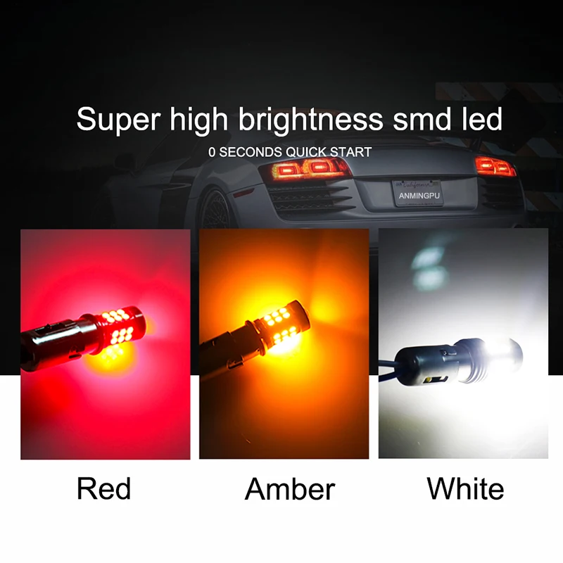 Светодиодная сигнальная лампа ANMINGPU 2x 1157 BAY15D P21/5 Вт 3030SMD 1156 P21W Led BA15S BAY15S PY21W