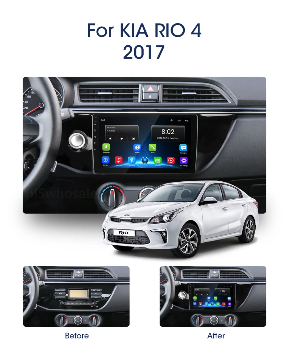 Автомагнитола на Android 10 для KIA RIO 4 RIO4 2017 2018 2019 мультимедийный видеоплеер 2 Din