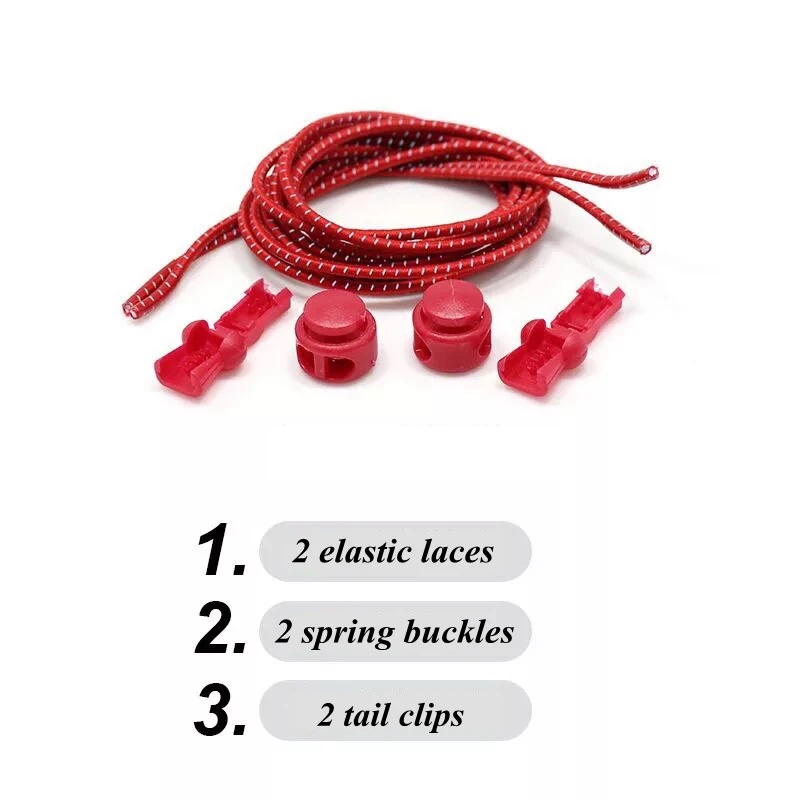 

1Pair Reflective Elastic Shoelaces Stretching Lock Shoe Laces Brand No Tie Shoelace Outdoor Sneaker Lace Shoe accessories lacets