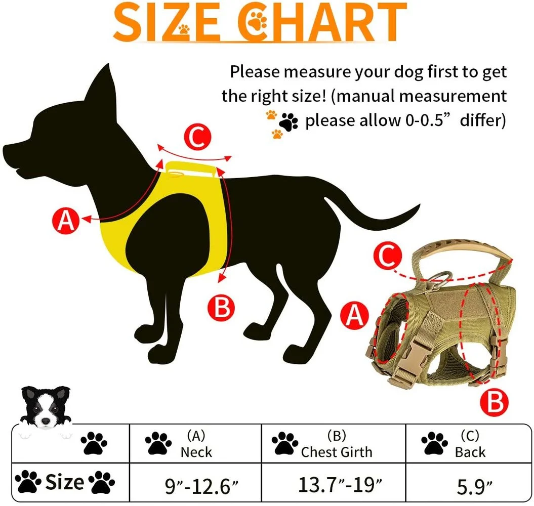 Arn&eacute;s t&aacute;ctico militar para perros y gatos, Collar de chaleco de nailon 600D MOLLE, transpirable, correa de pecho ajustable para entrenamiento, caminar, seguridad para cachorros-5