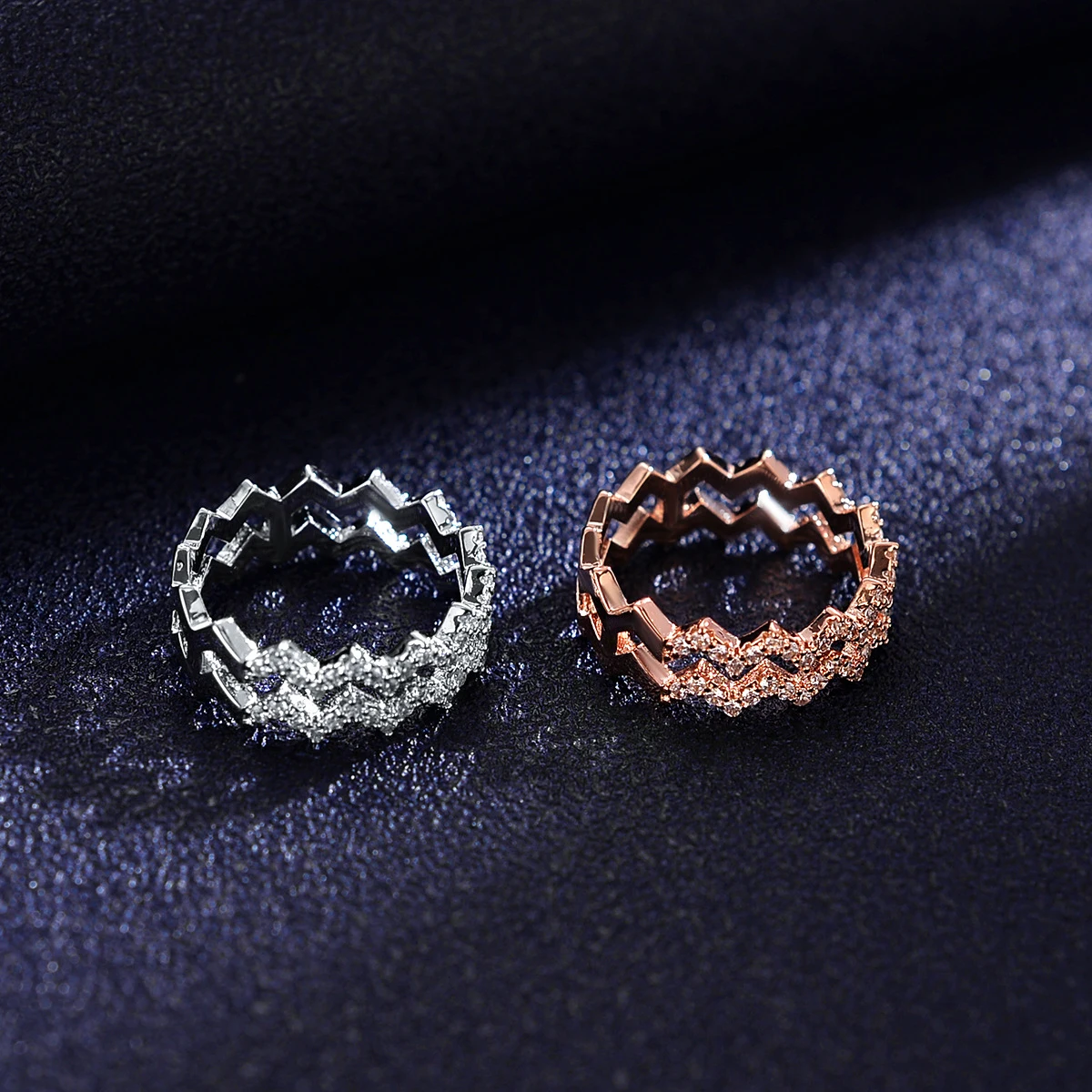 

925 women's silver rings, classic Z-shaped rings, fashionable wavy rings, simple and versatile style, light luxury party gifts