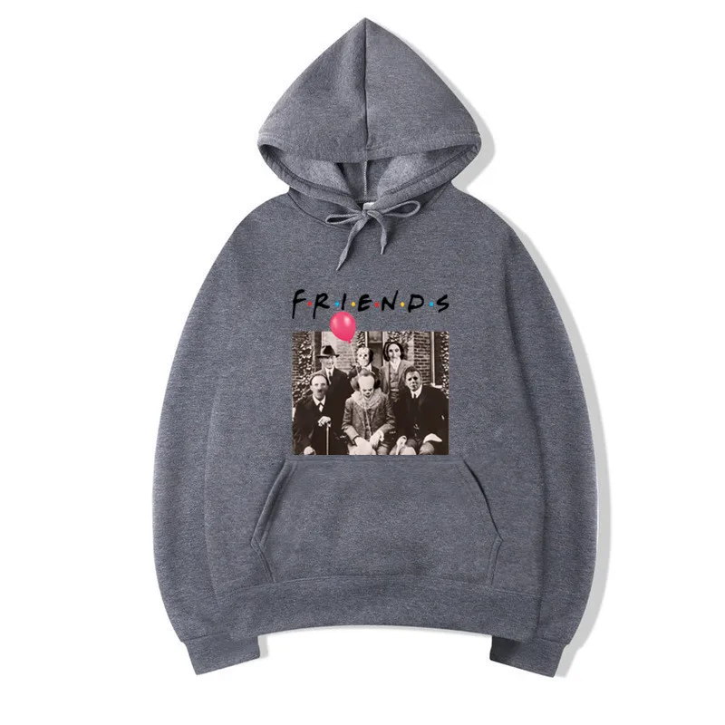 T126E-deepgrey Женские Ужасы друзья Pennywise Майкл Майерс Джейсон Вурхиз Толстовка для хеллоуина модные Kpop толстовки и толстовки подарок подруге - Цвет: T126E-deepgrey