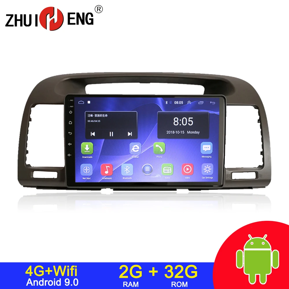 Автомагнитола с Android 9 1 4G Wi Fi 2 din для Toyota Camry 2002 2006 dvd плеер автомагнитола 2G