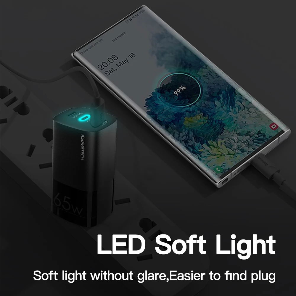 65W GaN зарядное устройство Quick Charge 4 0 3 Type C PD USB для Macbook iPad ноутбука портативное