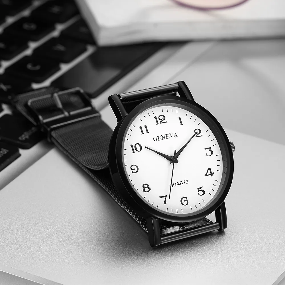 Женские наручные часы с сетчатым браслетом повседневные аналоговые кварцевые из