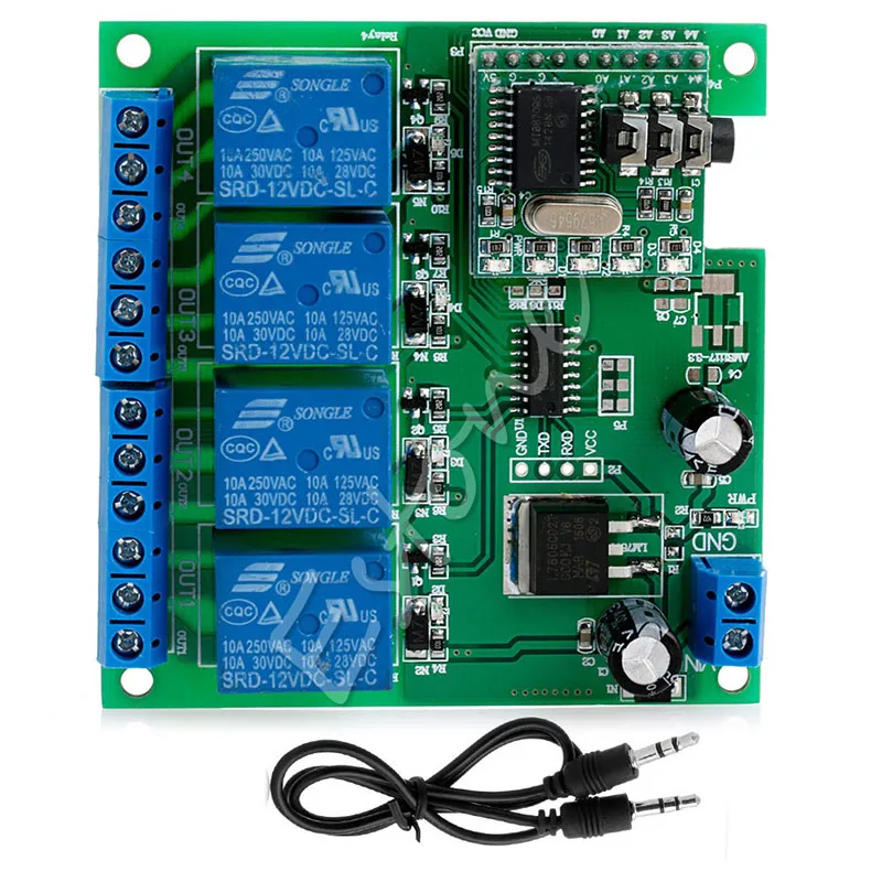 

4 Channel DC 12V DTMF Relay Decoder Phone Voice Remote Controller Switch Module E56B