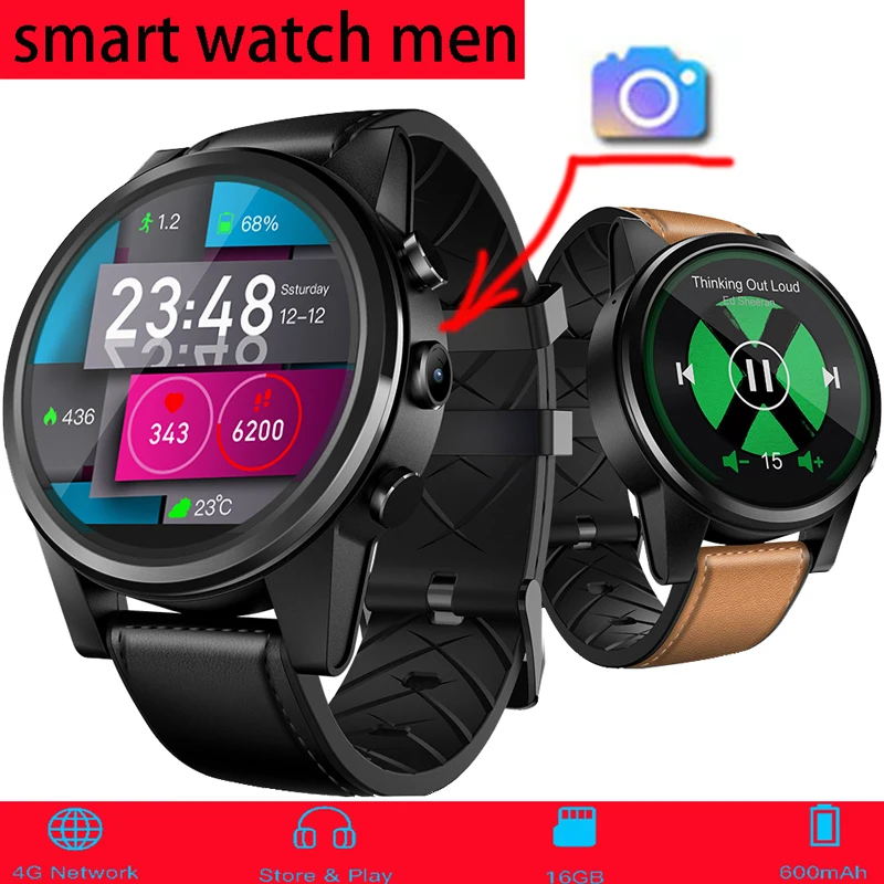 Zeblaze vibe 3 pro 5 thor 4 Смарт-часы для мужчин smartwatch 4G 1,6 дюймов Камера gps монитор сердечного ритма шагомер SIM ответ на вызов 1,6-дюймовый кристаллический дисплей GPS / ГЛОНАСС Quad Core 16 ГБ 600 мАч Гибр