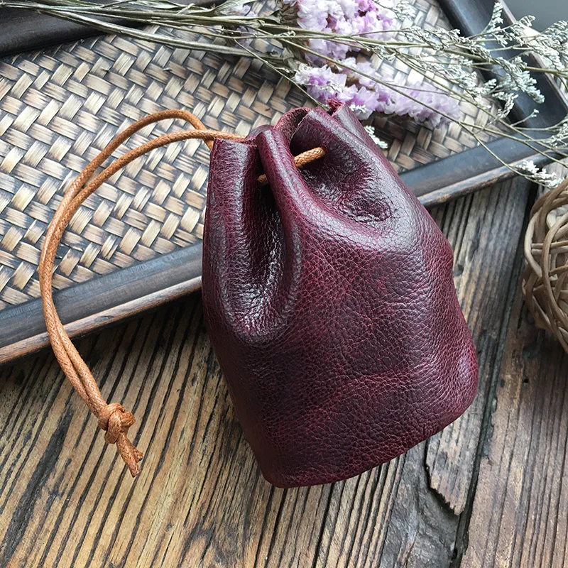 Маленькая монетница унисекс из натуральной кожи мини-кошелек для монет