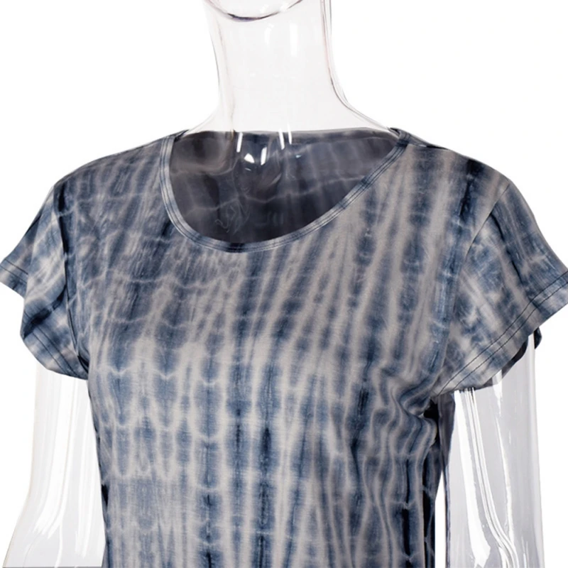 

Women Tie-dye T-shirt Short-Sleeved European And American Summer Round Neck Casual Bottoming Tops