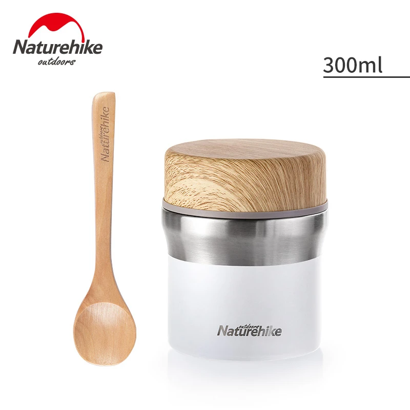 white 300ml Naturehike 300 мл 400 мл 600 мл Посуда для походов чашка для воды Термос бутылка портативная коробка для пикника Посуда с ложкой - Цвет: white 300ml