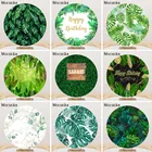 Mocsicka зелень фон с листьями Тропическое сафари зеленое нейтральное детское праздничное круговое эластичное покрытие для фотосессии