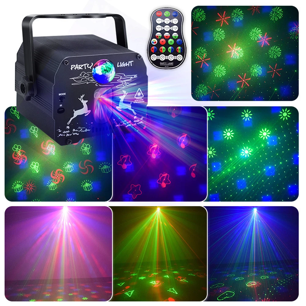 

USB Elk Mini Laser Lamp Pattern Festival KTV Decoration Voice Control Stage Star Projection Atmosphere Light Starry Sky Nightlig