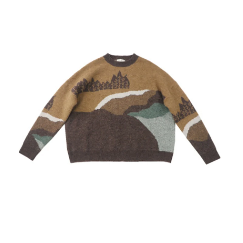 Пуловер NONSAR Свободный вязаный свитер с принтом женский осенне-зимний новый