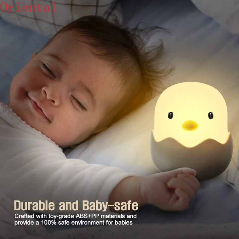 

Rechargeable Cute Chick Night Light With Touch Control Bedside Lamp Soft Silicone Kids Night Light Baby Nursery Lamp