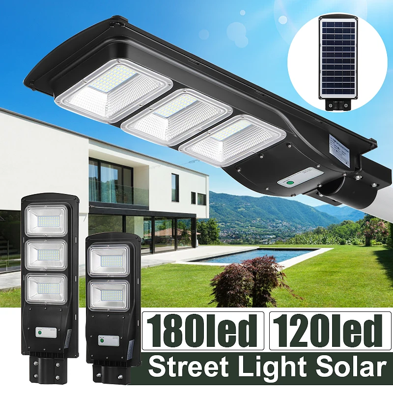Mising уличный фонарь 60wW 90W 120 180LED Солнечный уличный световой радар+ движения PIR Сенсор на открытом воздухе настенный светильник на солнечной батарее Водонепроницаемый пейзаж для освещения сада