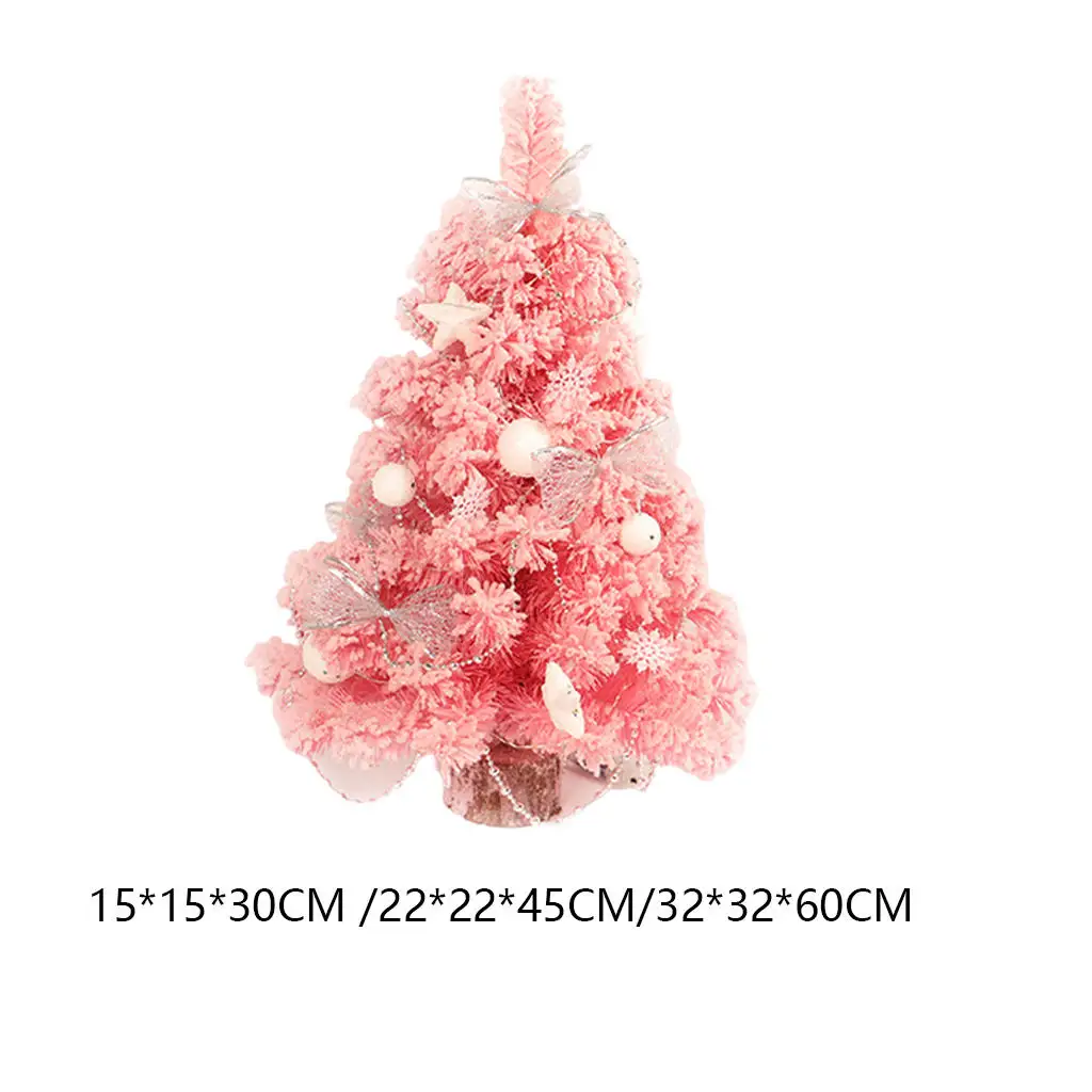 

Маленькая рождественская елка, подарок на день рождения, украшения на батарейках из ПВХ, розовая Искусственная елка для кухни, настольная, д...