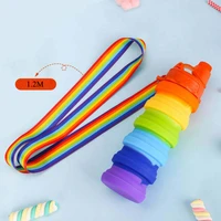 500ml silicone water bottle portable foldable cup bottle fruit juice leak proof outdoor sport travel camping bottle with rope