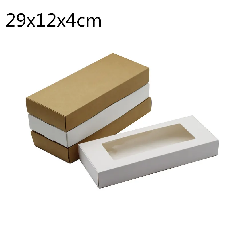 

12 шт./лот коробка из крафт-бумаги Прозрачная ПВХ окно «сделай сам» коробки для конфет печенья Подарочная упаковка декор для свадьбы фестива...