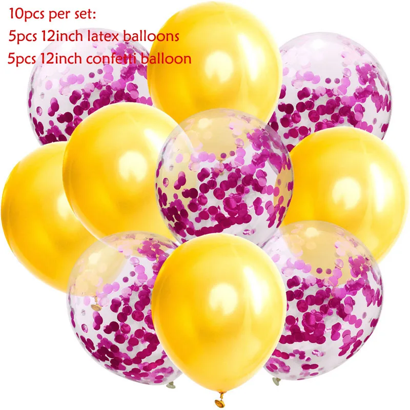10pc(Gold-Rose) 14 шт./лот, набор конфетти из смешанного розового золота с воздушным шаром на день рождения, воздушный шар на свадьбу, день рождения, декоративный шар, сделай сам - Цвет: 10pc(Gold-Rose)