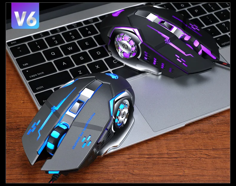 Игровая мышь Pro Gamer, 8D, 3200 dpi, регулируемая Проводная оптическая светодиодный мышь для компьютера, USB кабель, бесшумная мышь для геймера, мышь для ноутбука, ПК