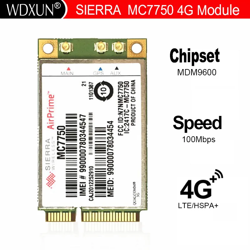 Разблокированный Sierra AirPrime MC7750 LTE 700 (B13), HSPA + GSM GPRS EDGE и EV-DO модуль 4G PCI Express WWAN, Verizon карта