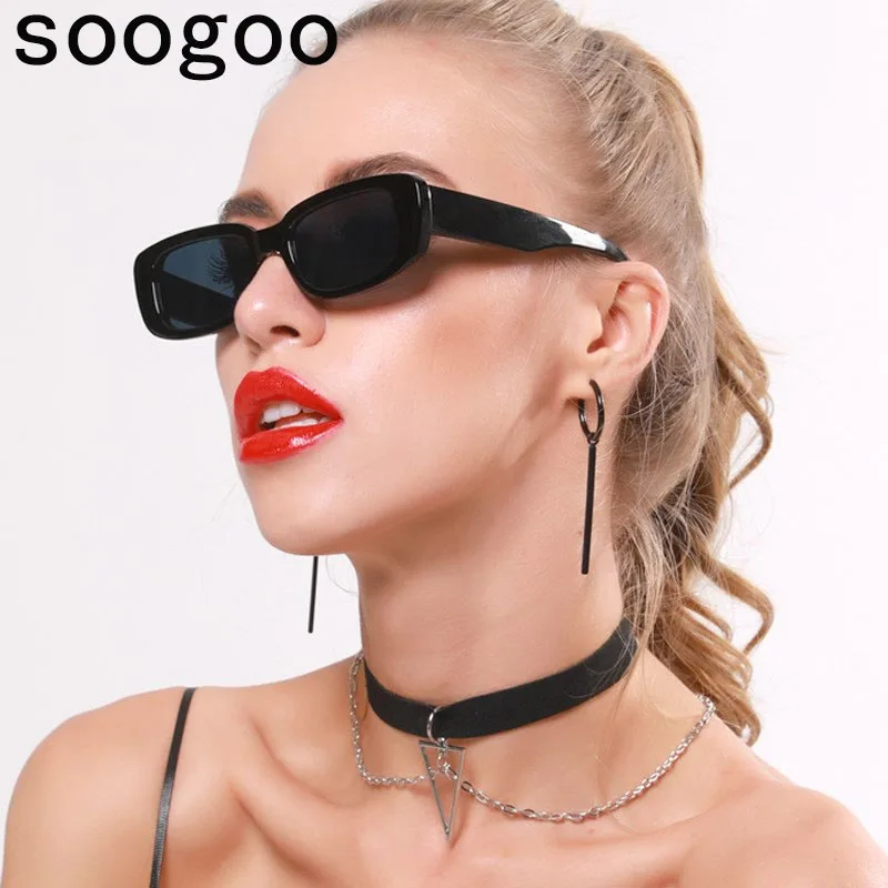 Винтаж 90s солнцезащитные очки с квадратными линзами Мода классические