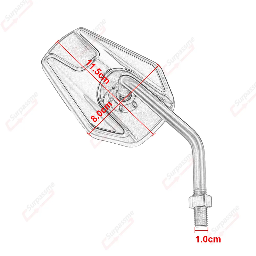 

Motorcycle Rearview Mirror Universal 8mm 10mm Side Mirror Rear View Mirrors Moped Mini Moto Scooter E-Bike Accessories