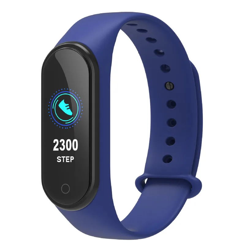 Blue Smartband Soulusic M4 смарт-браслет 4 фитнес-трекер часы спортивный браслет пульсометр умный Браслет для измерения артериального давления браслет PK mi band 4 - Цвет: Blue Smartband