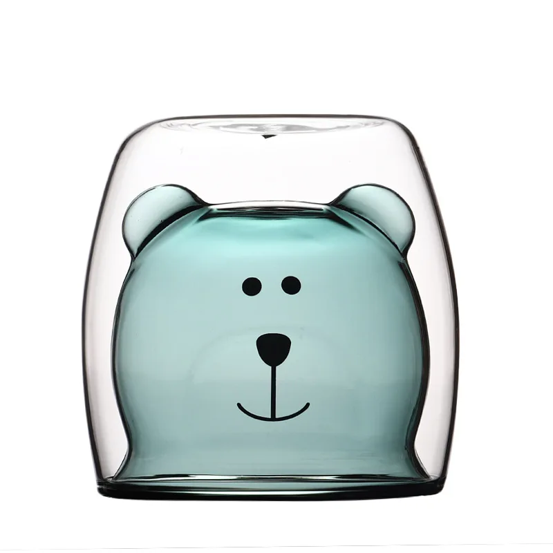 250ML Kawaii Double Wall Cup 3D Creative Insulation Glass Cute Coffee Milk Mug Lovely Bear Beer Wine Juice Drinkware Tumblr | Дом и сад