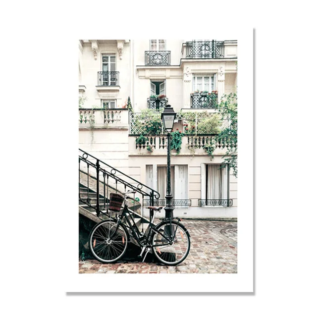 

Building Scenery Wall Art Canvas Painting Nordic Poster Villa Wall Pictures For Living Room Town River Art Prints Unframed