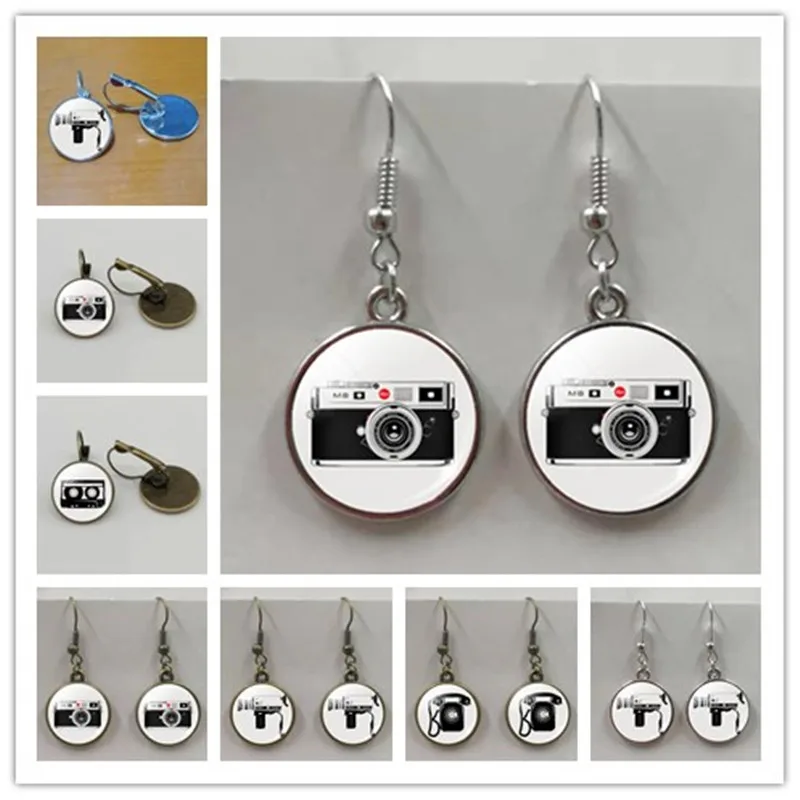 Новые винтажные серьги для телефона с камерой ручной работы стеклянный купол