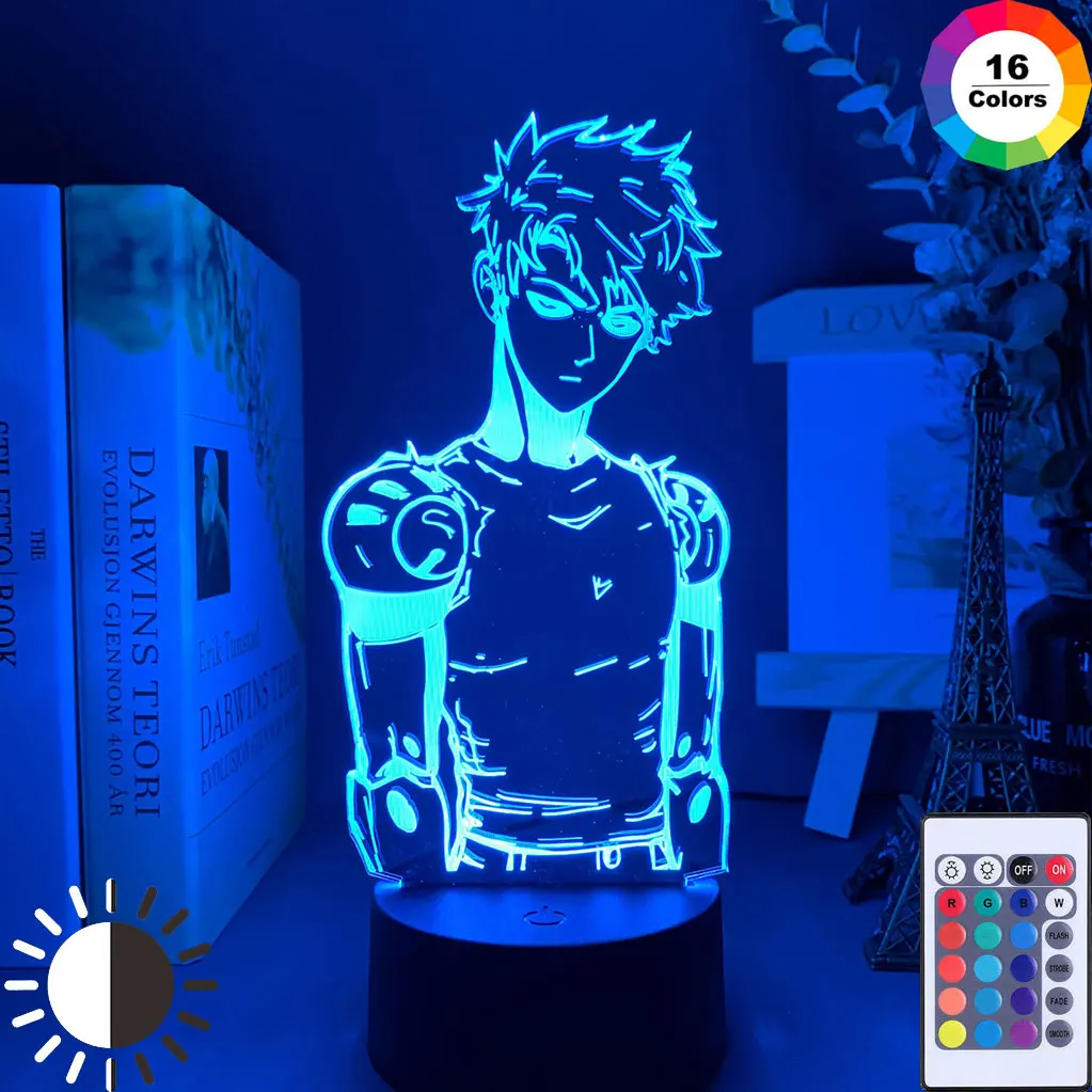Акриловый светодиодный ночник аниме One Punch настольный 3d светильник для детской