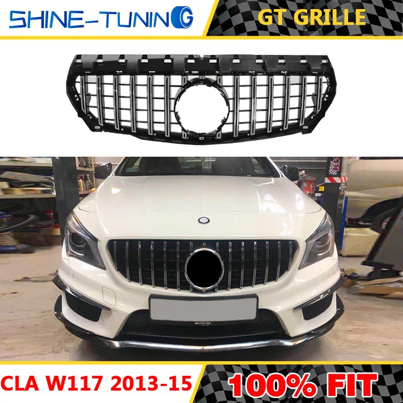 Подходит для AMG CLA Class W117 GTR GT R CLA200 CLA220 CLA260 CLA45 ABS 2013 15 без эмблемы|Гоночные решетки| |