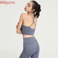 new arrival in 2021 luxury cotton yoga set fitness workout high waist butt lifting leggings women sport bra accessories
