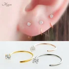 1 пара блестящих открытых тонких колец, розовое золото, круглые серьги для женщин и девочек, модные и изысканные циркониевые ювелирные изделия, тренд 2021