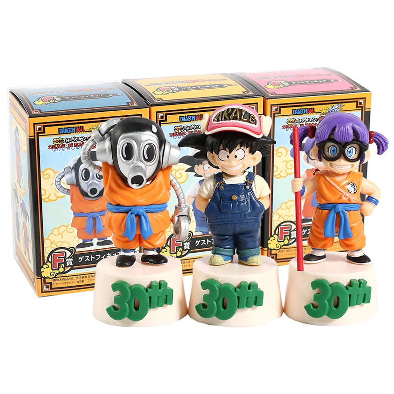 Dragon Ball 30th Ichiban kuji F Prize Arale Nori Toriyamaro обезьяна Кин ПВХ Фигурки игрушки 3 шт./компл