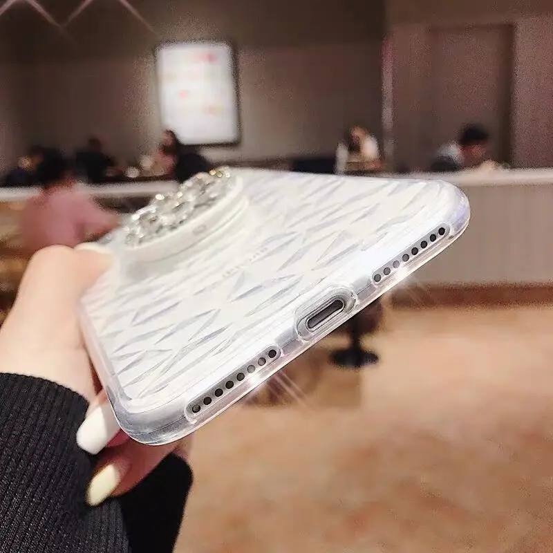 Роскошный мягкий чехол PEIPENG со стразами для iPhone 7 8 6s Plus Прозрачный блестящий из