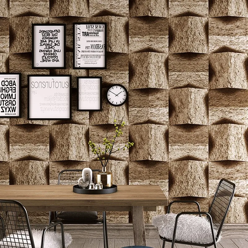 

roll 10m 53cm Living room waterproof Home Decoration Wood Wallpaper Roll 3d Retro Wallpaper Restaurant Waterproof and wear-resis