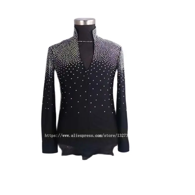 Белое Новое поступление мужские топы для бальных танцев рубашки