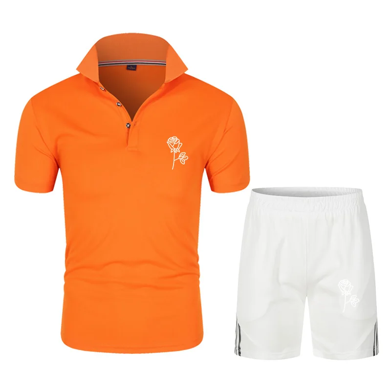 

Short Sleeve T-shirt Polo Suit Handsome Casual Fashion Sportswear Men Pant Closure Type Summer Comfortable Breathable Loose